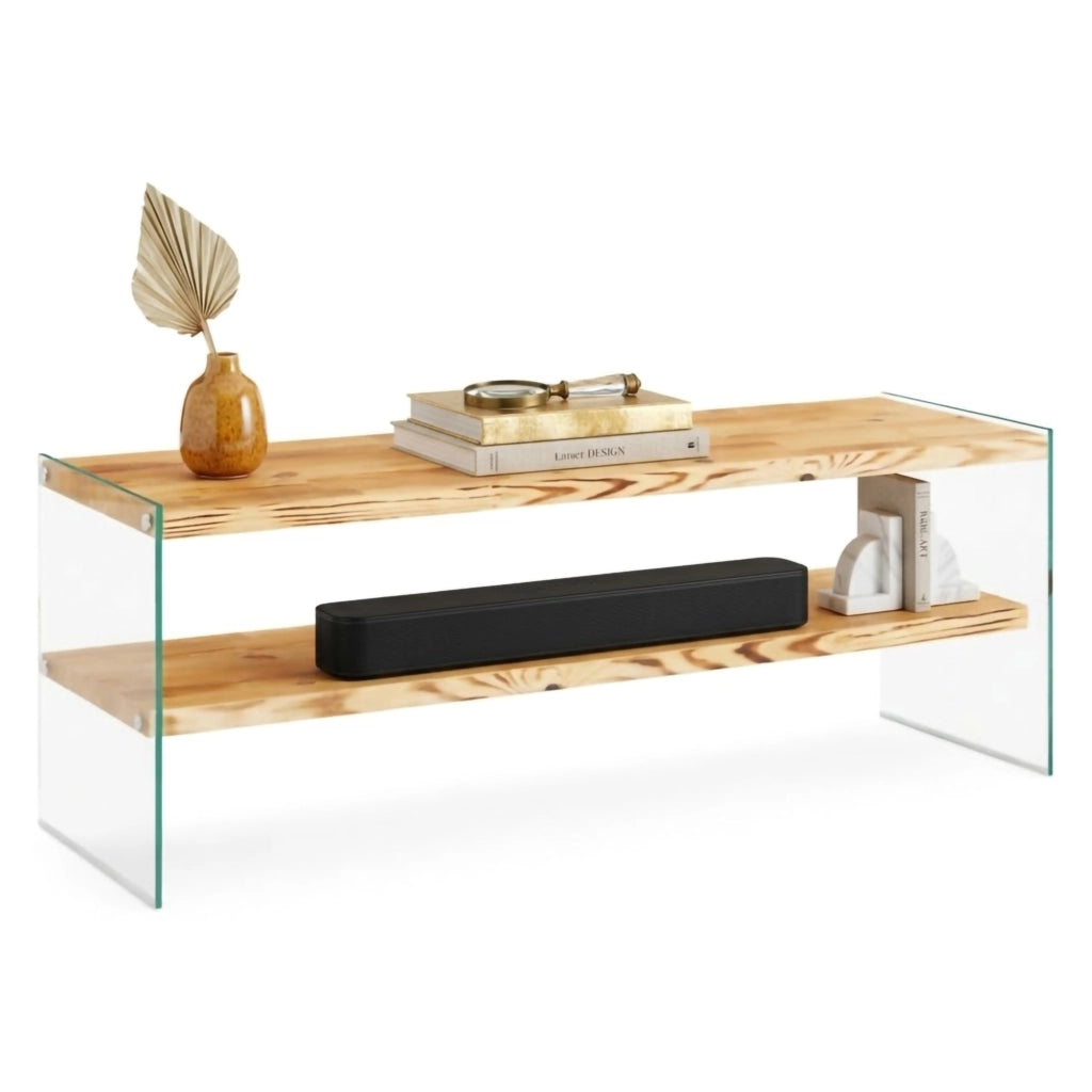Cloz, Mobile Porta tv un Ripiano, 120x35x45h cm Marrone Rovere