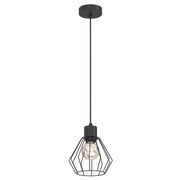 Lampada sospesa industriale Parkla 1 luce nera E27 Luminex