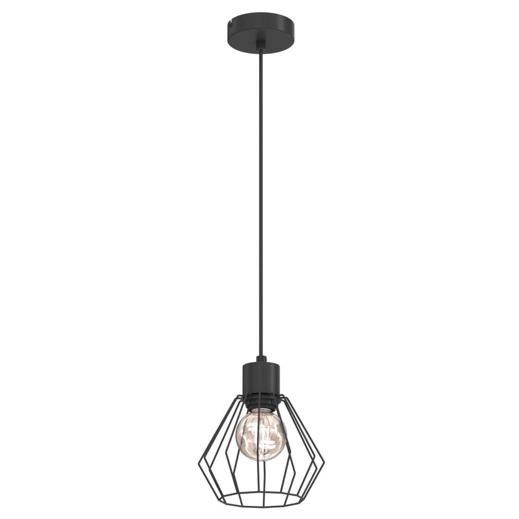 Lampada sospesa industriale Parkla 1 luce nera E27 Luminex
