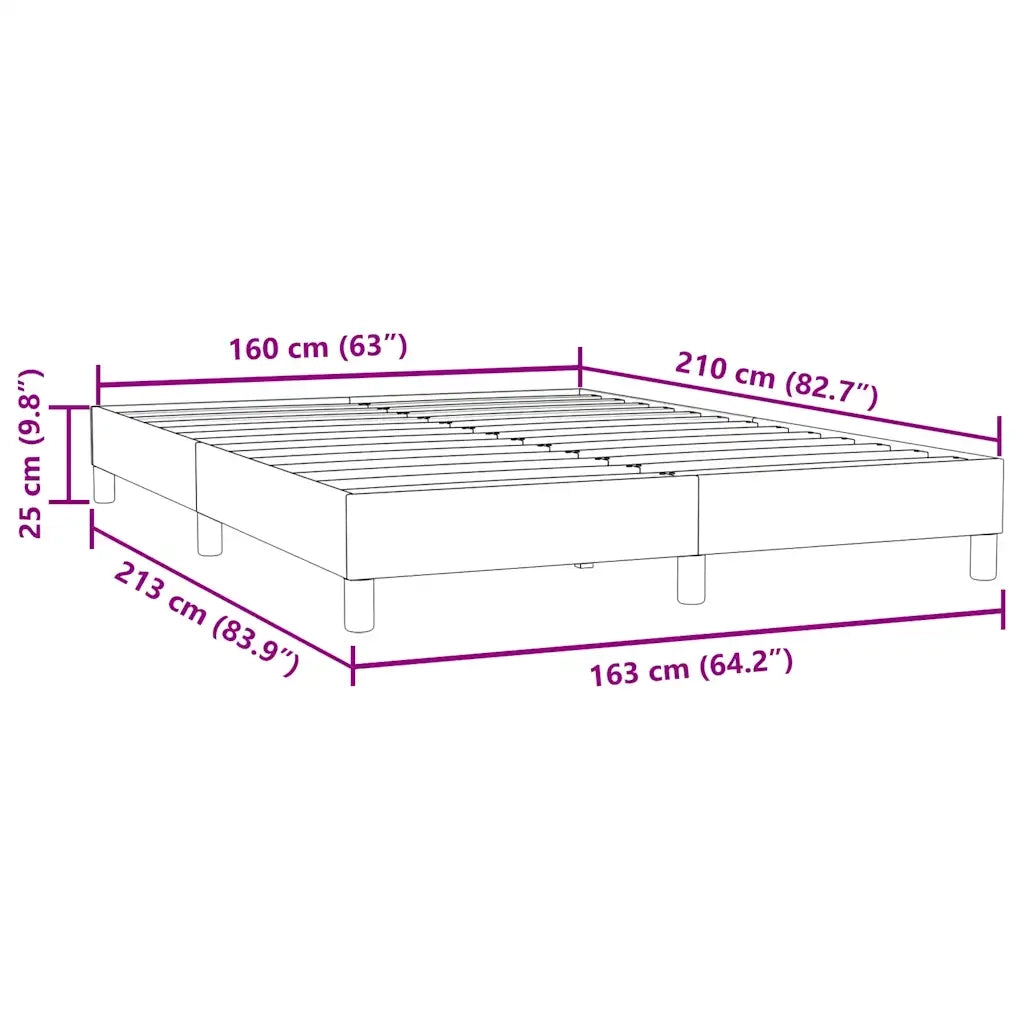 Giroletto Molle senza Materasso Grigio Scuro 160x210 cm Velluto 3315832
