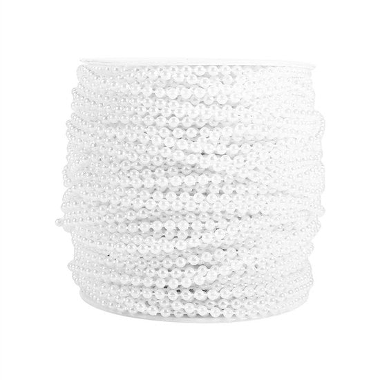 Decorazione DIY per Matrimonio e Festa - Catena di Perle Artificiali 50m - Perle in ABS - Ø 3 mm