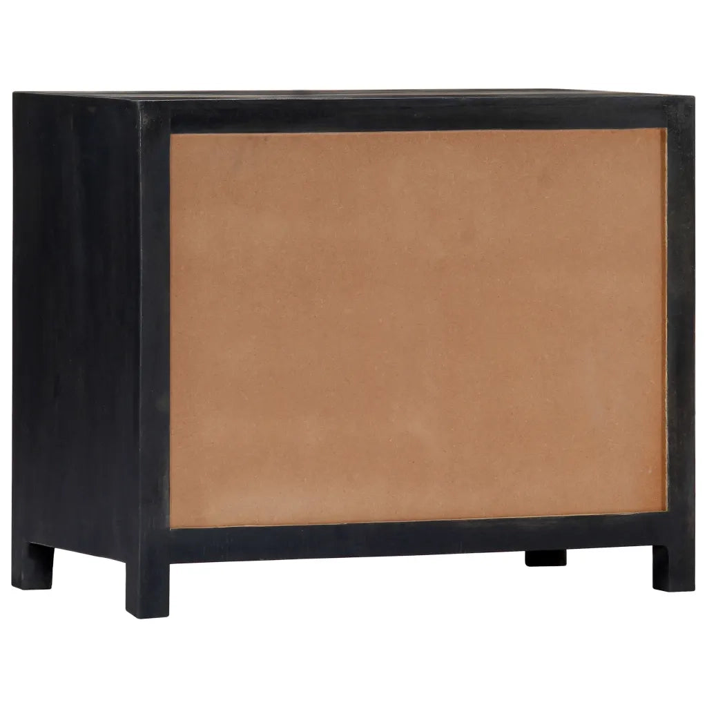 Credenza Intagliata a Mano Grigio 75x35x60 cm Massello di Mango  cod mxl 70535
