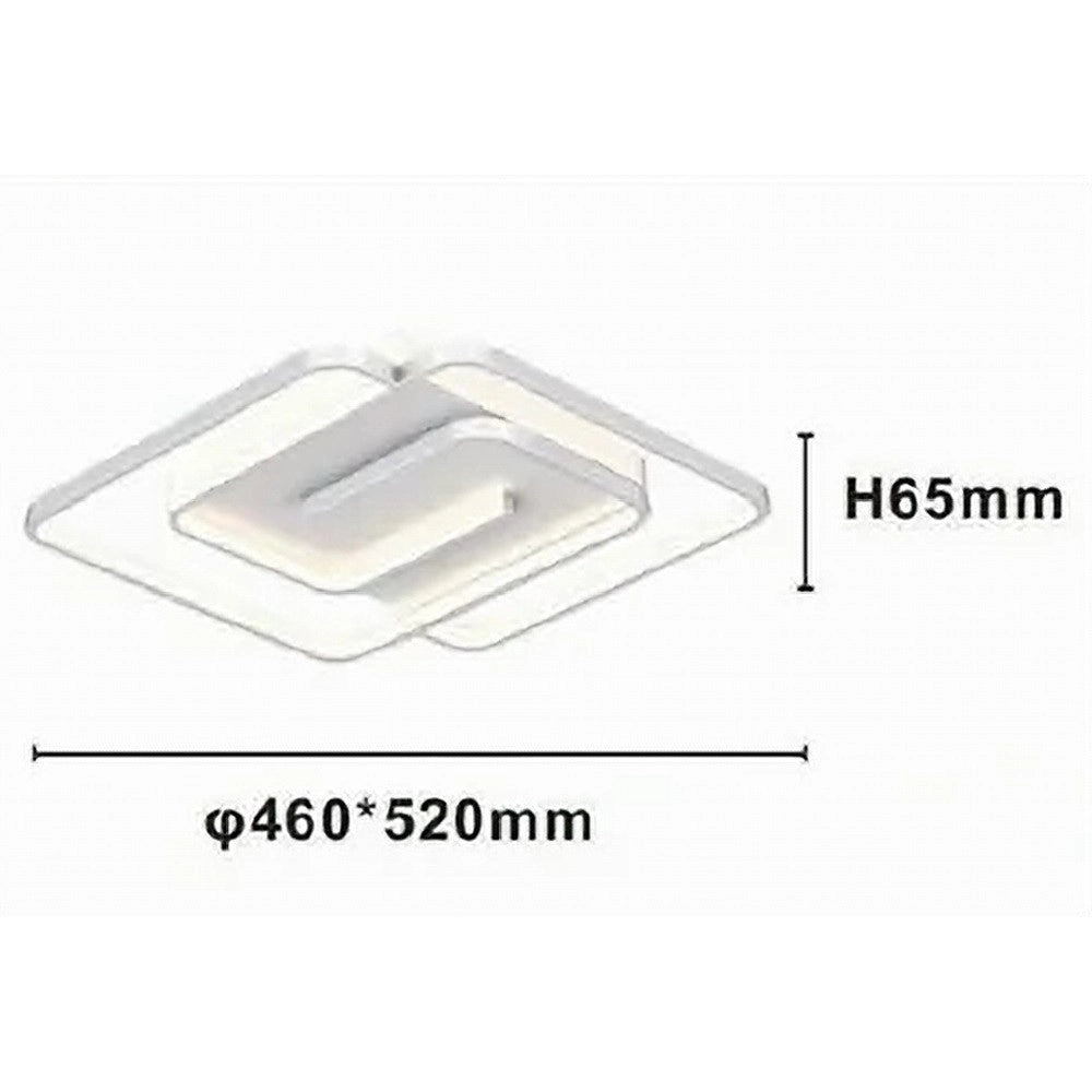 Trade Shop - Plafoniera Led 48w Quadrata Spirale Vortice Bianco Lampadario Soffitto Luce 4000k 70616 -
