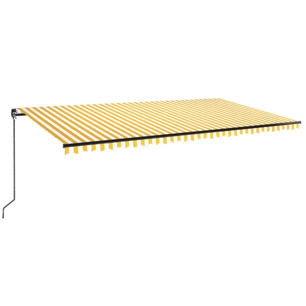 Tenda da Sole Retrattile Manuale 600x350 cm Gialla e Bianca cod mxl 43773