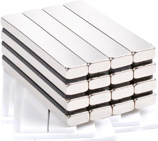 16 pezzi di magneti forti grandi, 60 x 10 x 5 mm magneti di neodimio extra forti piani forti magneti autoadesivi forti magneti per lavagna magnetica, armadi cucina, frigorifero magneti rettangolari