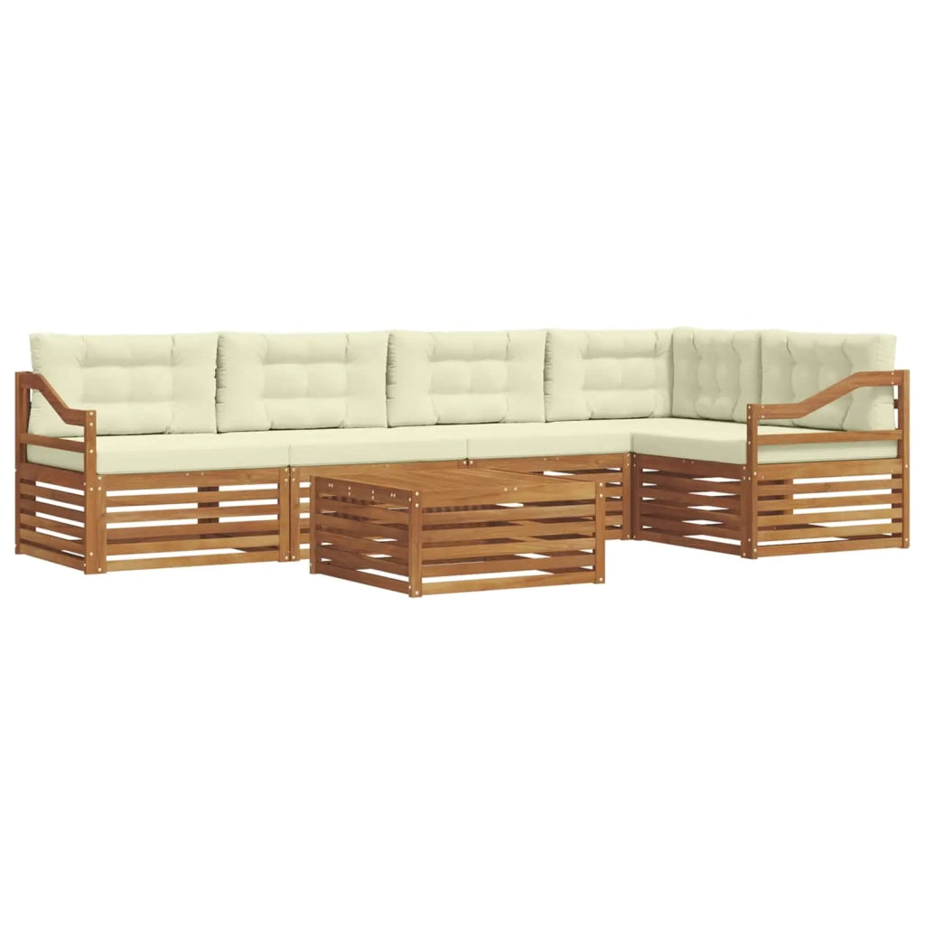 Set di divani da esterno con cuscino 6 pcs Naturale e Crema 3373515