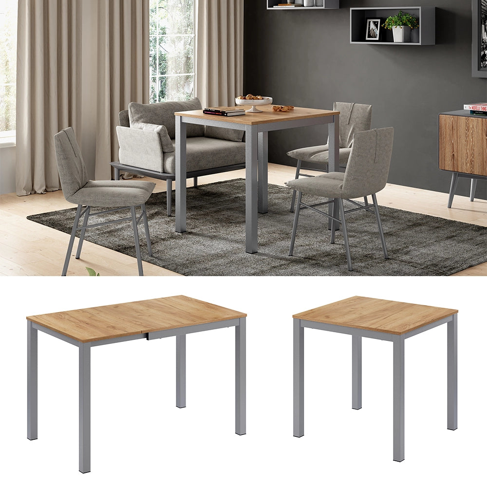 Vicco Tavolo da pranzo Quercia/grigio 120 x 70 cm Estensibile
