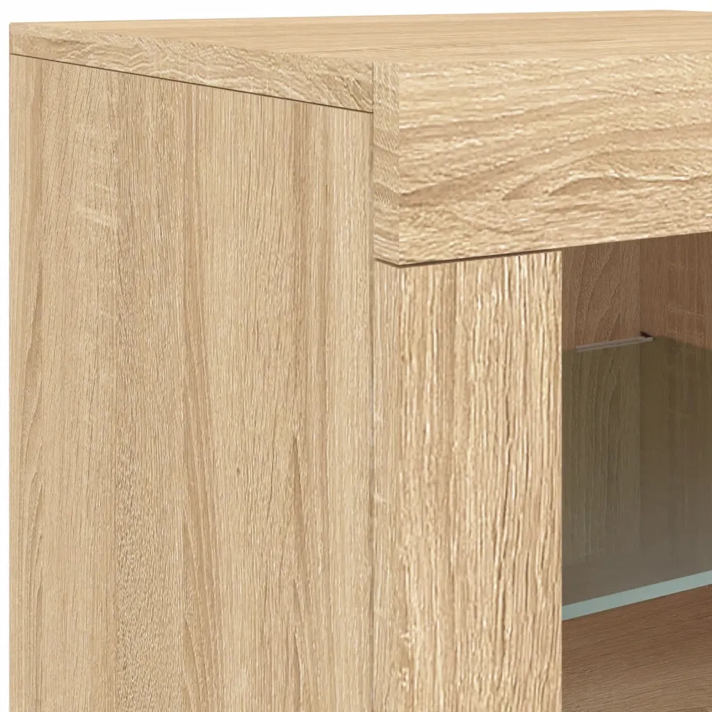 Credenza | Madia | Buffet da pranzo | Armadio da pranzo con Luci LED Rovere Sonoma 162x37x67 cm