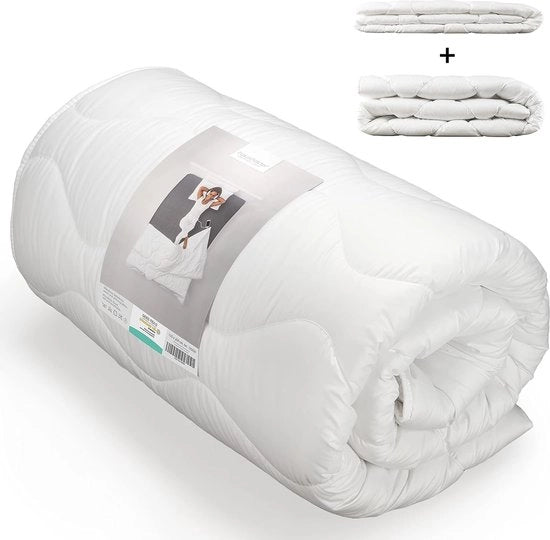 Dekbed 4 stagioni 135x200 cm, due coperte combinabili per estate e inverno, certificato Oeko-Tex.
