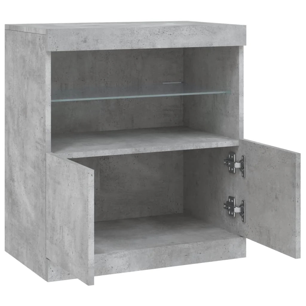 Buffet credenza cassettiera armadio mobile contenitore organizer per cucina soggiorno salotto con luci LED 60 x 37 x 67 cm grigio 02_0030005