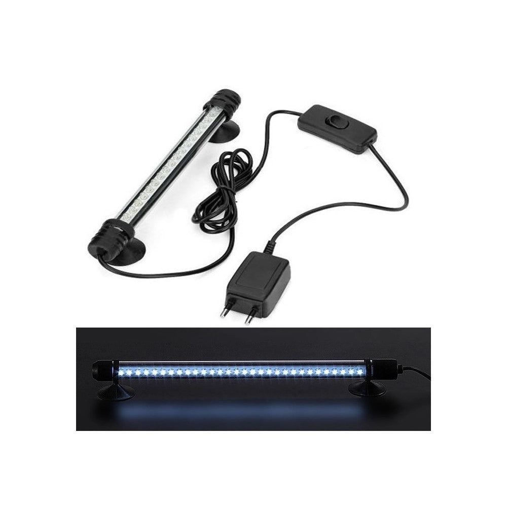 Trade Shop - Lampada D05 A Led Bianco Immergibile Per Acquari 50 Cm 2 W Acqua Con Ventose -