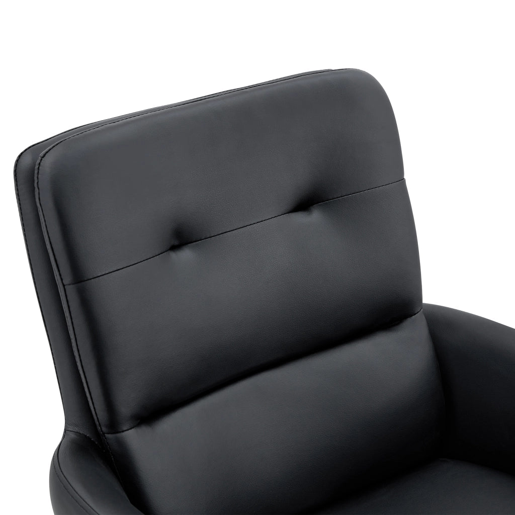 Tavolo da pranzo rotondo in vetro temperato con 4 sedie girevoli in PU nero e oro 85 cm