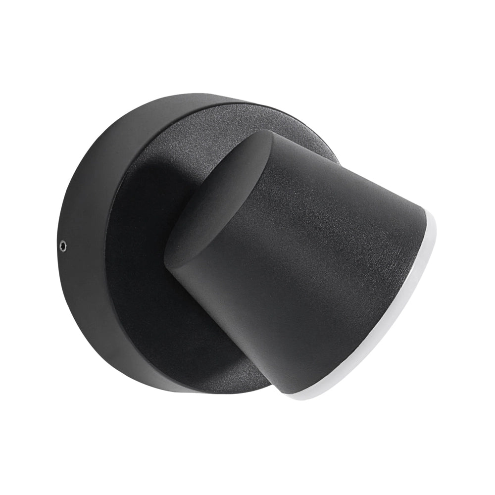 Set di 2 lampade LED da esterno da parete in metallo e alluminio, design moderno, colore nero