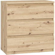 Cassettiera CHELSEA 3 cassetti - 77,2 cm - Decoro rovere artigianale