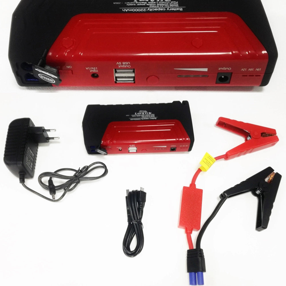 Trade Shop - Jump Starter Portatile 2200a Avviatore Batteria Auto Moto 12v Caricabatteria Usb -