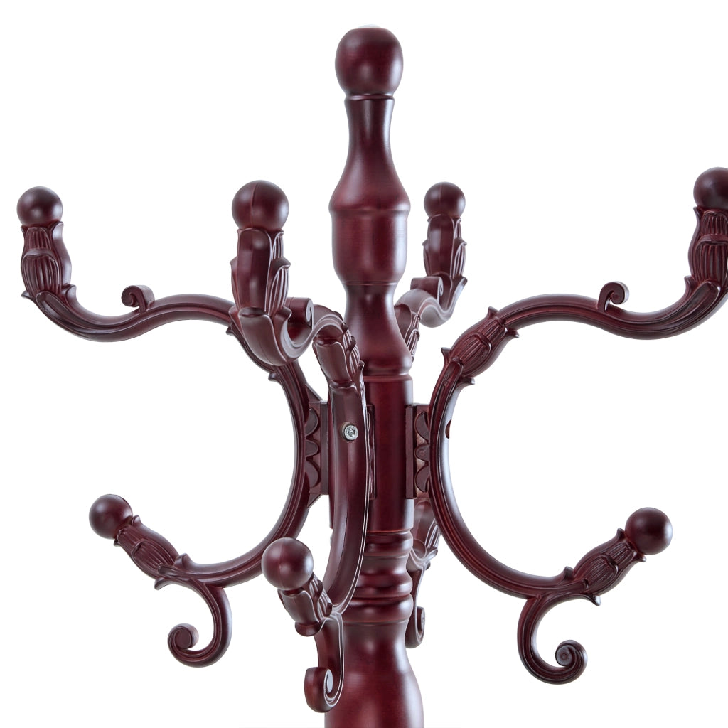 Appendiabiti da terra in legno massello noce, 195 cm