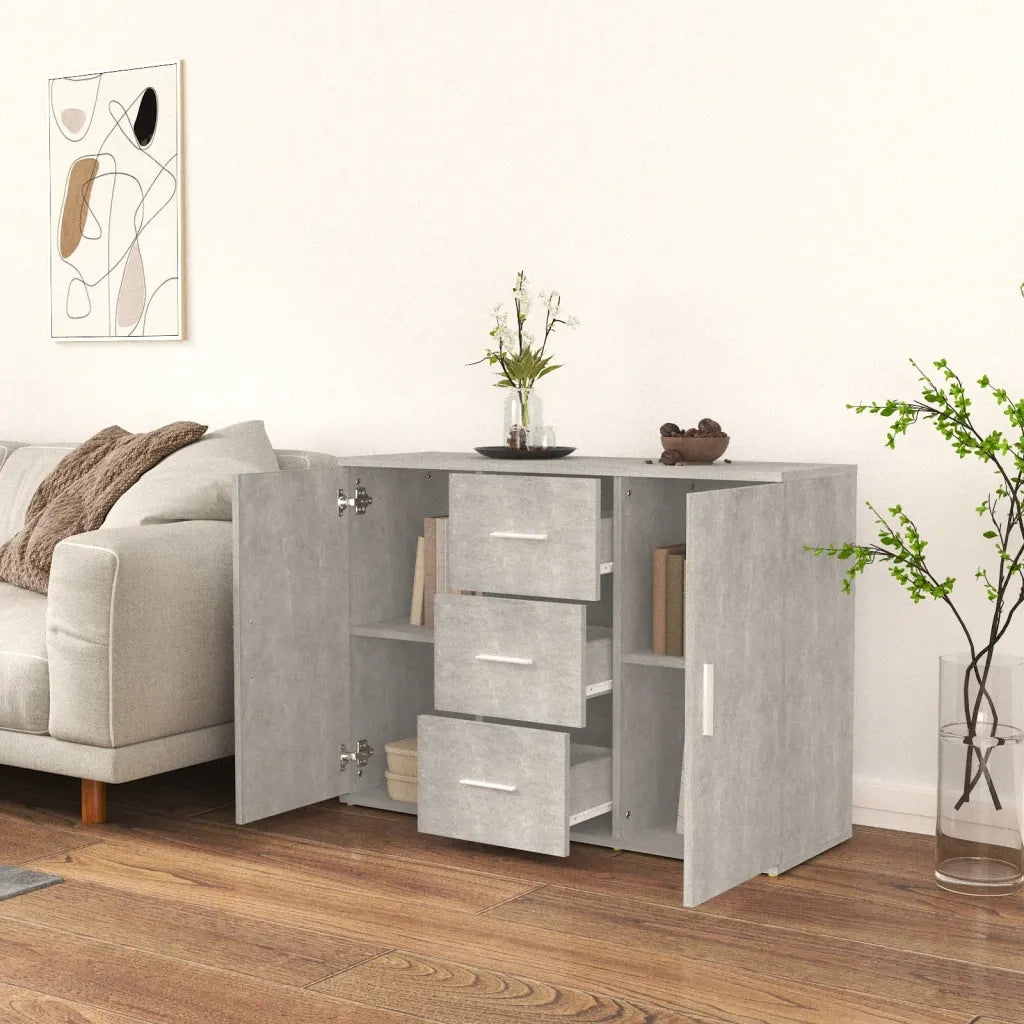 Credenza Grigio Cemento 91x29,5x65 cm in Legno Multistrato 823346