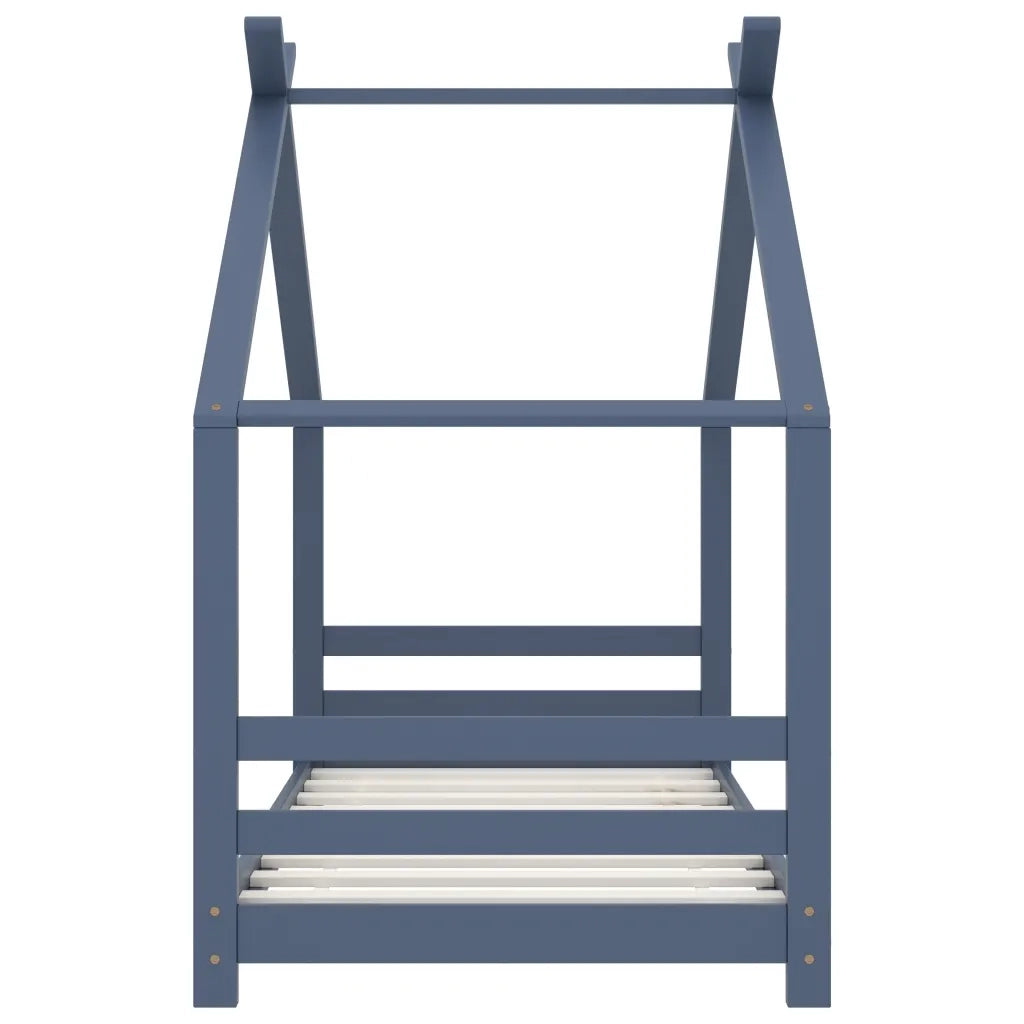 Giroletto per Bambini Grigio in Legno Massello di Pino 80x160cm 289614