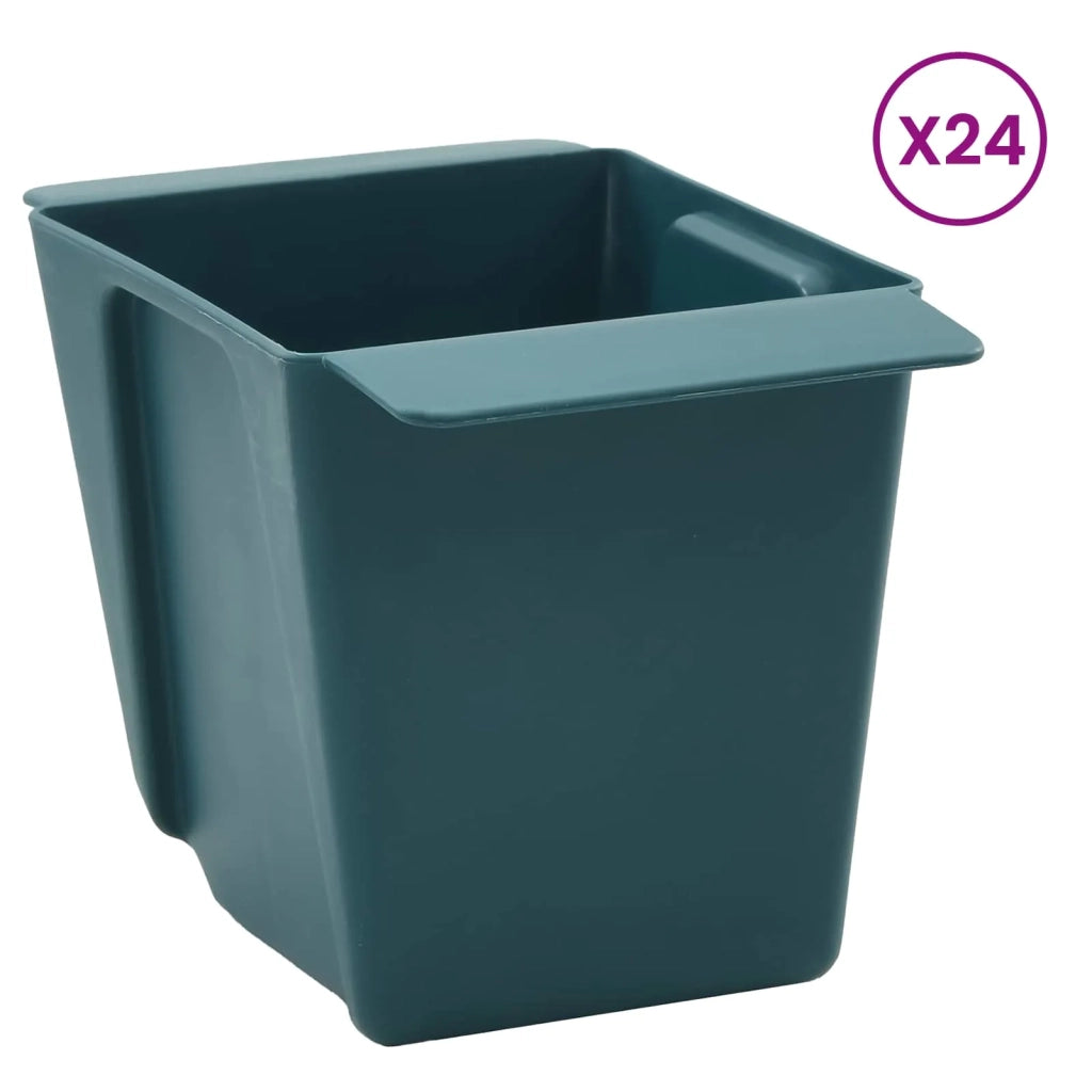 Fioriere per Euro pallet 24 pcs Verde 13,5 x 9 x 9,5 cm