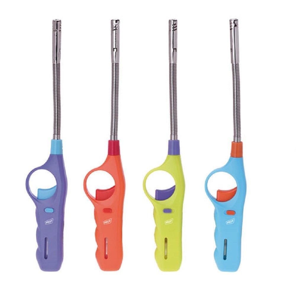 Trade Shop - Set 12 Pezzi Accendino Accendigas Prof Hake Flex Bi-color Flessibile 40411499 -