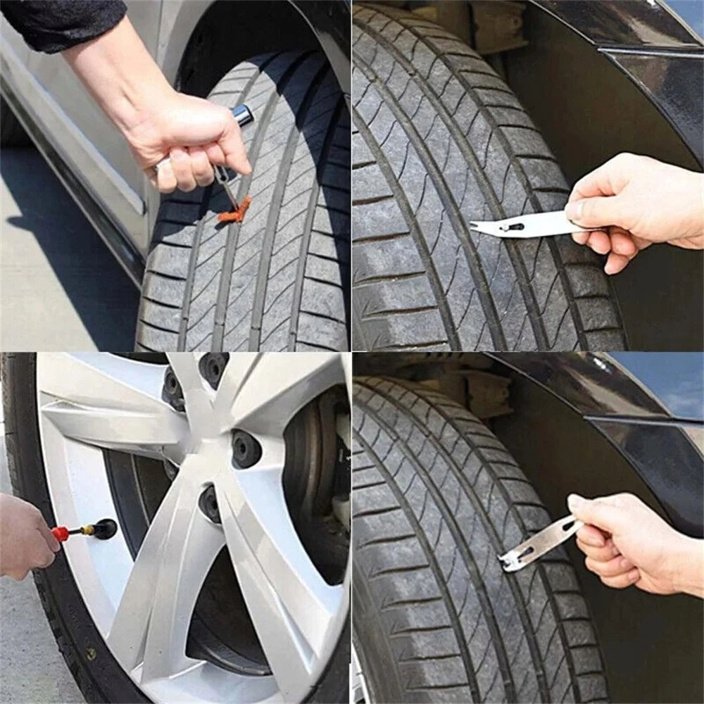 Kit Riparazione Pneumatici 33 in 1 – Alta Qualità e Durata | Per Auto, Moto, SUV, Camion