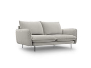 Cosmopolitan Design - Divano "Vienna" 2 posti in tessuto strutturato grigio chiaro 