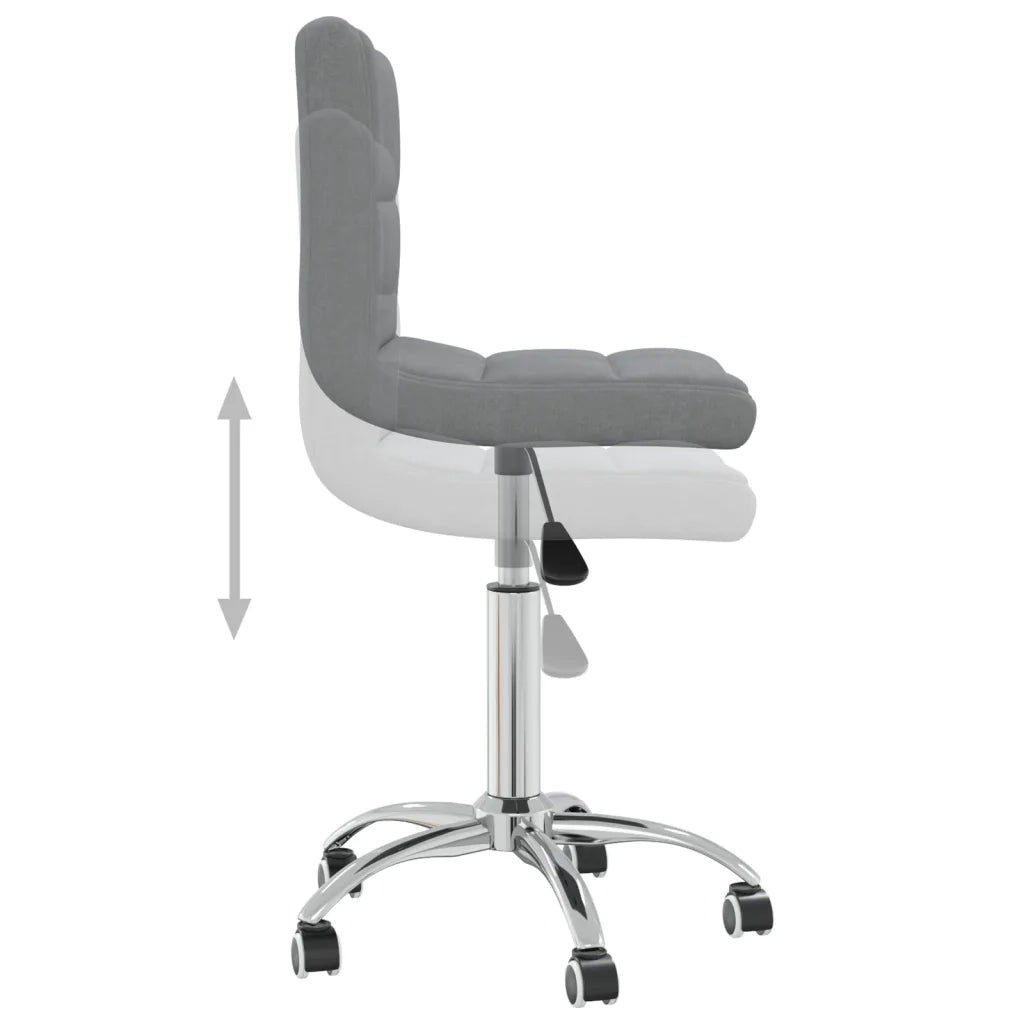 Sedia da Pranzo Girevole Grigio Chiaro in Tessuto cod mxl 23308