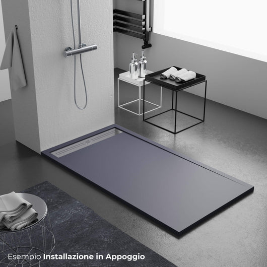 Piatto Doccia 70x170 cm in Pietra Bonussi Trivor Antracite