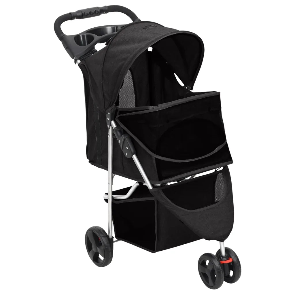 Passeggino per Cani Pieghevole Nero 80x46x98cm Tessuto Oxford CFW3916756