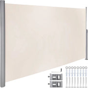 Ombrello esterno retrattile a schermo laterale 160 x 300 cm crema bianco per uso residenziale o commerciale