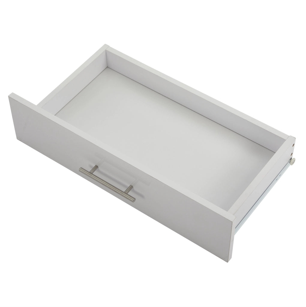 Vetrina bianca lucida con LED e 3 cassetti