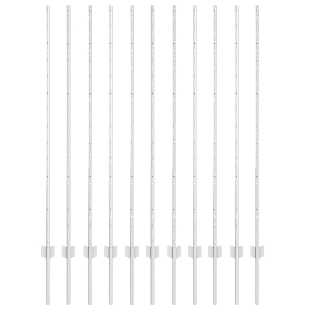 Pali da Recinzione 22 pz Canale U 140 cm in Acciaio Zincato