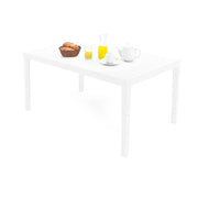 Tavolo da esterno Askia, Ripiano rettangolare da pranzo, Tavolo da giardino multiuso, 100% Made in Italy, 150x90h72 Cm, Bianco