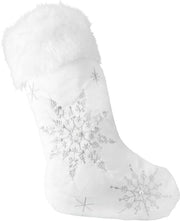 Decorazione per Natale con pelliccia artificiale - Fiocco di neve/Paillet - Ornamento appeso - Decorazione per Natale - Adatta per regali - Bella scelta di regalo per bambini - Calza per Natale