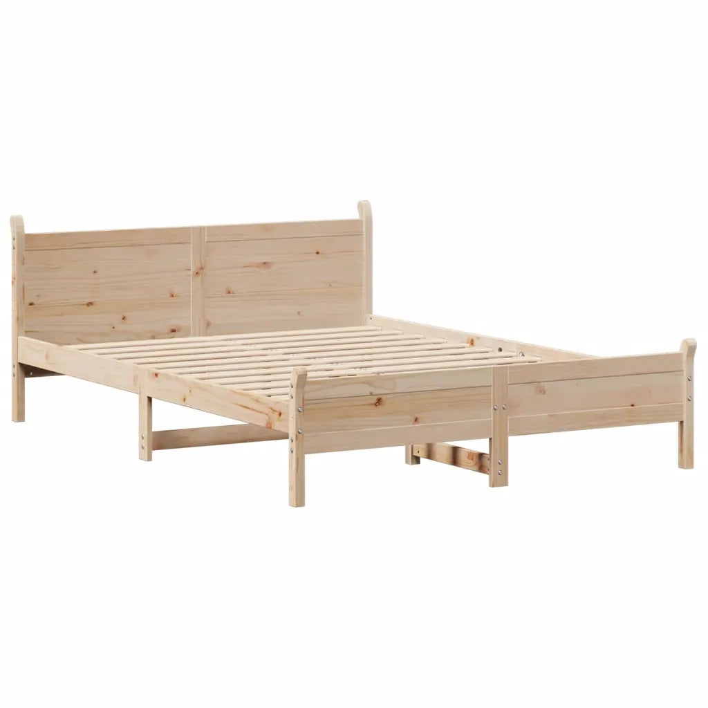 Letto senza Materasso 160x200 cm in Legno Massello di Pino 855585