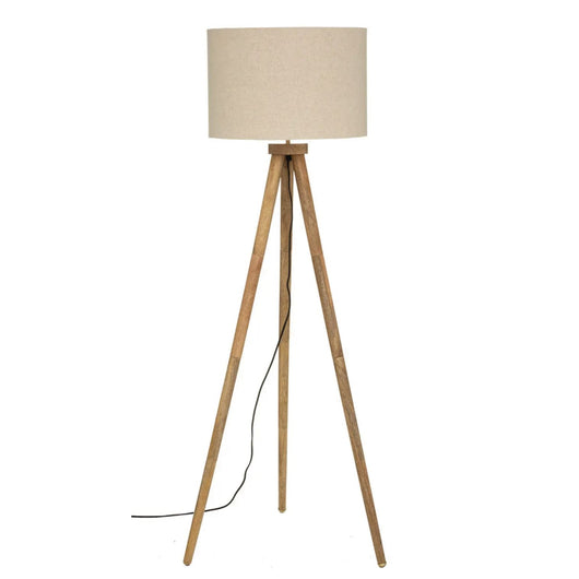 Lampada da Terra Tripode "Olga" in Legno di Mango ‚Äì H 150 cm