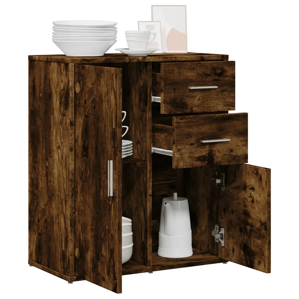 Credenza Rovere Fumo 60x31x70 cm in Legno Multistrato 840482