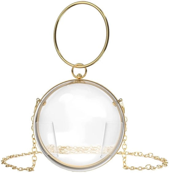 Borsa a Sfera - 14 cm - Stile Round Ball - Unica e di Moda - Ideale per Feste e Concerti - Adatta alle Donne - Borsa in Box Acrilica