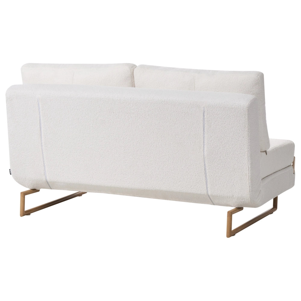 Divano letto a 3 posti Boucle bianco sporco per divano 3 persone Funzione letto pieghevole