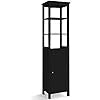 Mobile Bagno, Armadietto da Terra in Legno Salvaspazio con 3 Ripiani Regolabili, Mobiletto Colonna per Soggiorno e Camera da Letto, 40 x 32 x 161,5cm (Nero)
