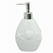 Trade Shop - Dispenser Porta Sapone Liquido Arredo Bagno Bianca Decorata Stile Marino 79281 -