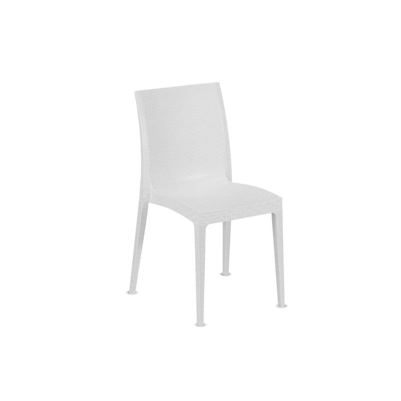 SEDIA MADAM IMPILABILE IN POLIPROPILENE DESIGN ELEGANTE CON RILIEVO COLORE BIANCO