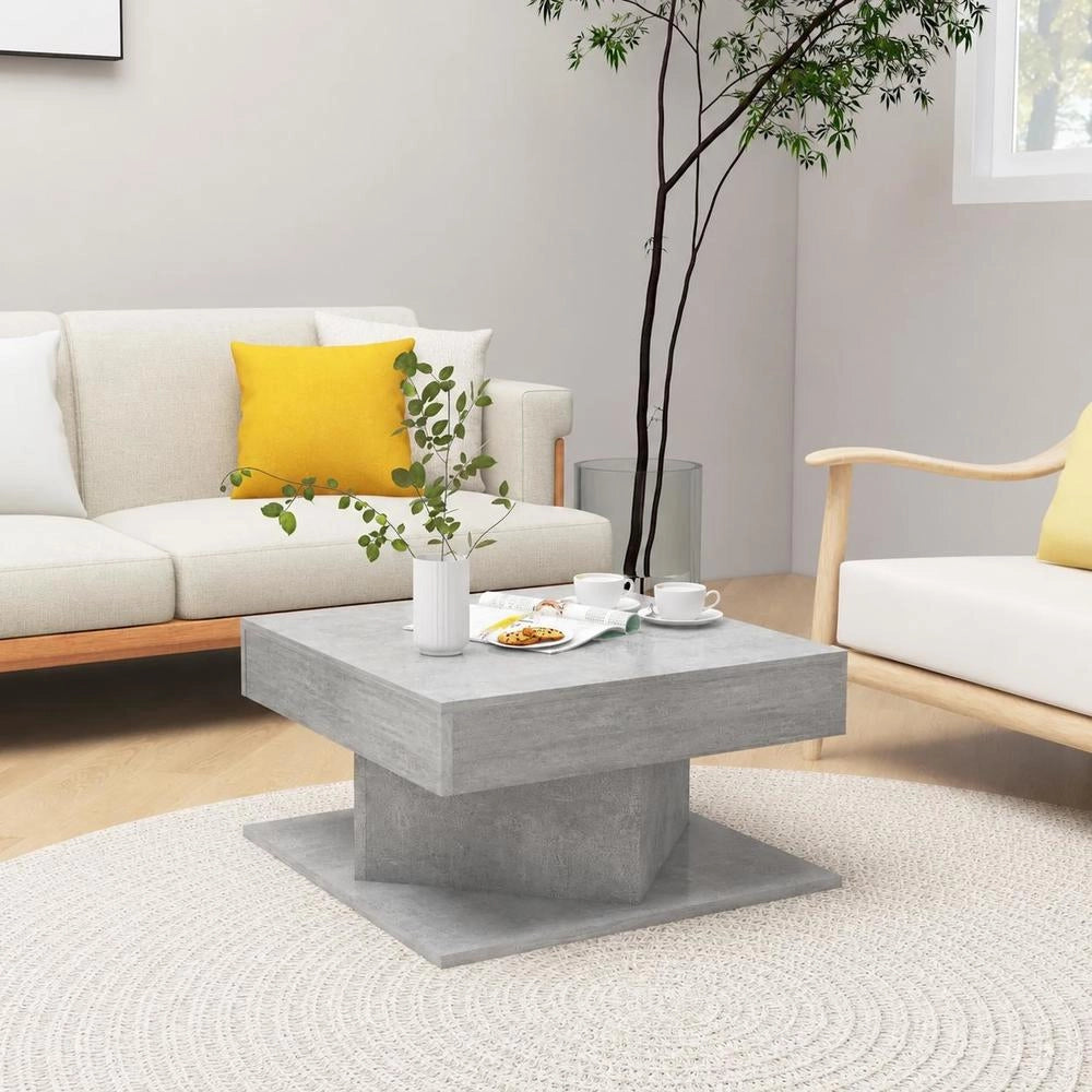 Coffee Table Concrete Grey 57x57x30 Cm Wood Material