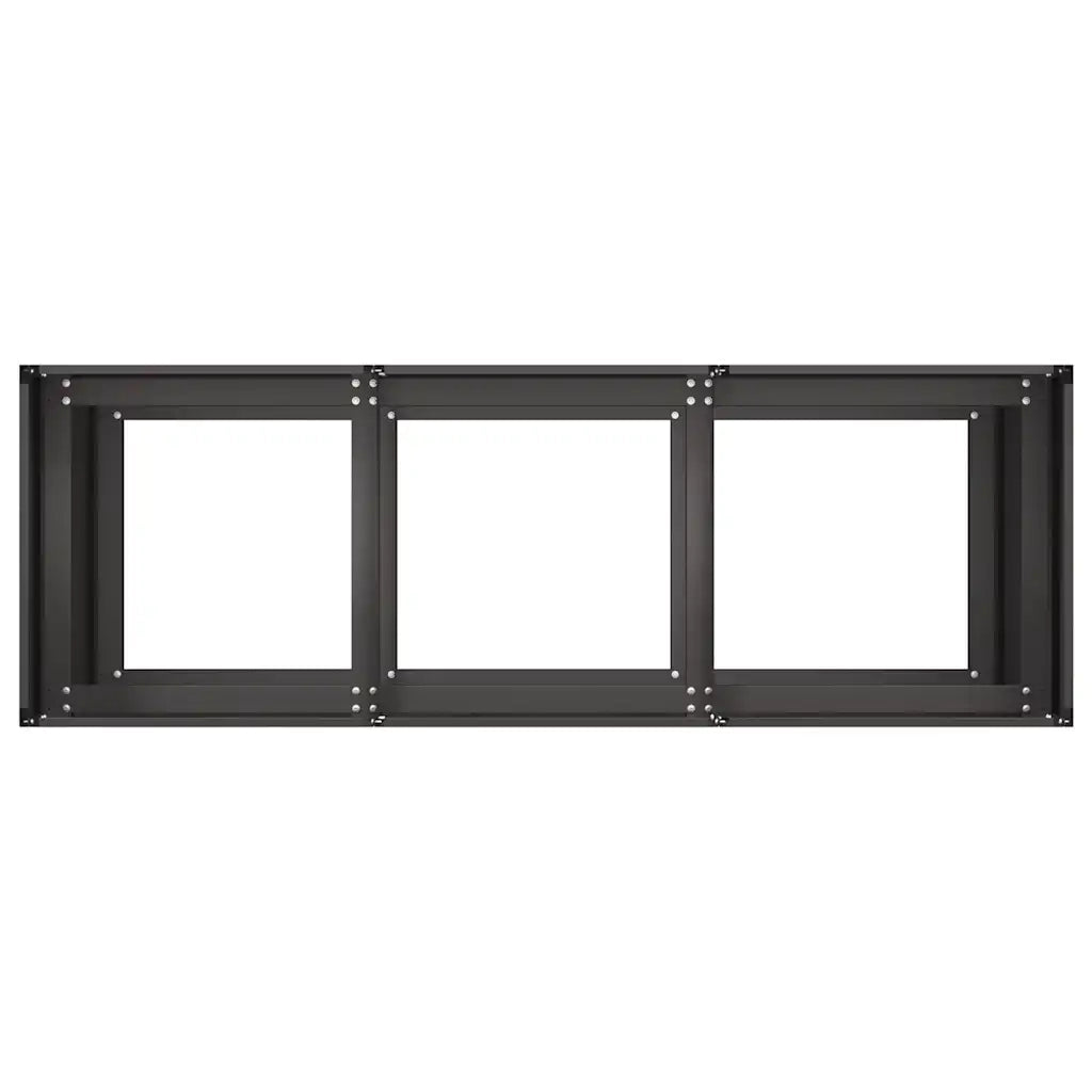 Fioriera Nera 120x40x80 cm in Acciaio Laminato a Freddo 860717