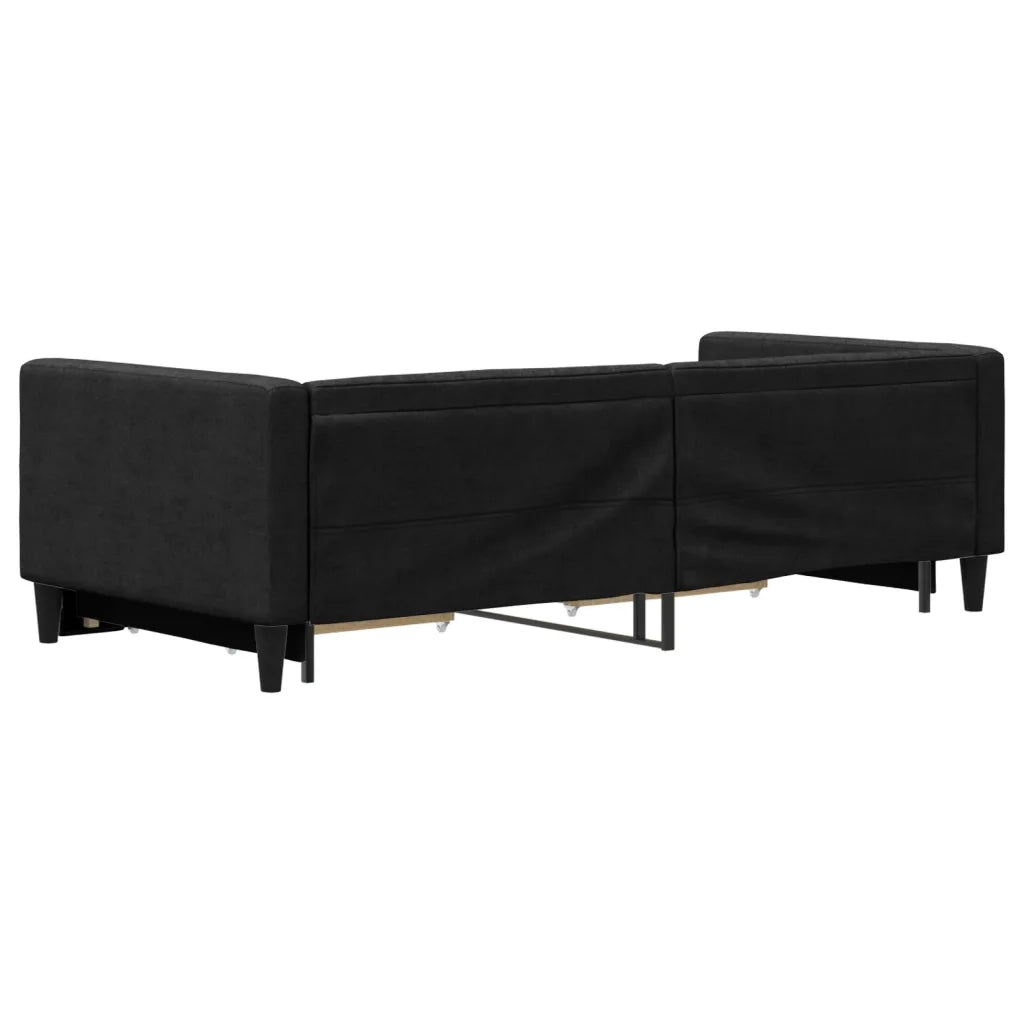 Divano Letto Estraibile con Cassetti-Sofa Letto-Daybed Nero 90x200 cm in Tessuto 953359