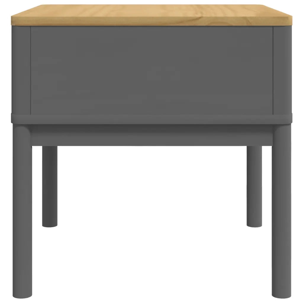 Tavolo per Lampada FLORO Grigio 55x55x54 cm Legno Massello Pino 374028