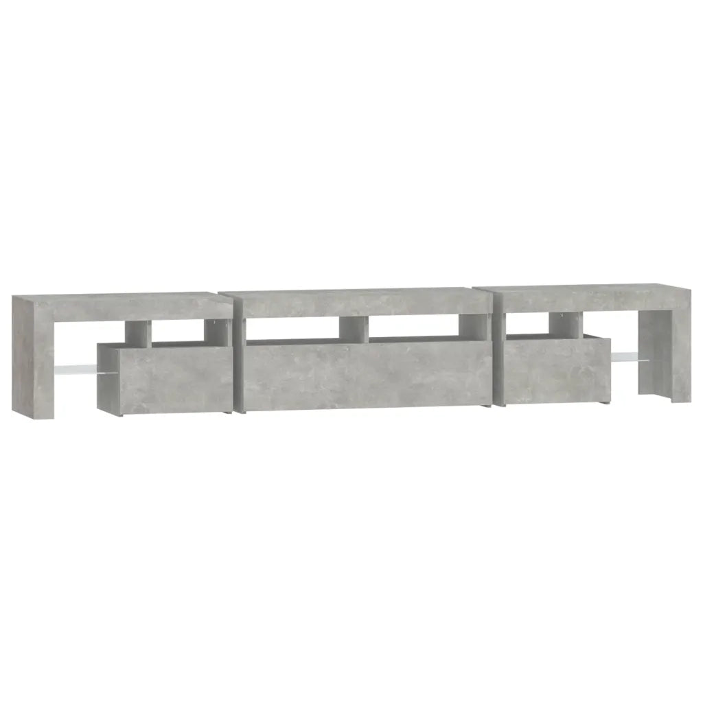 Mobile Porta TV con Luci LED Grigio Cemento 230x36,5x40 cm 3152789