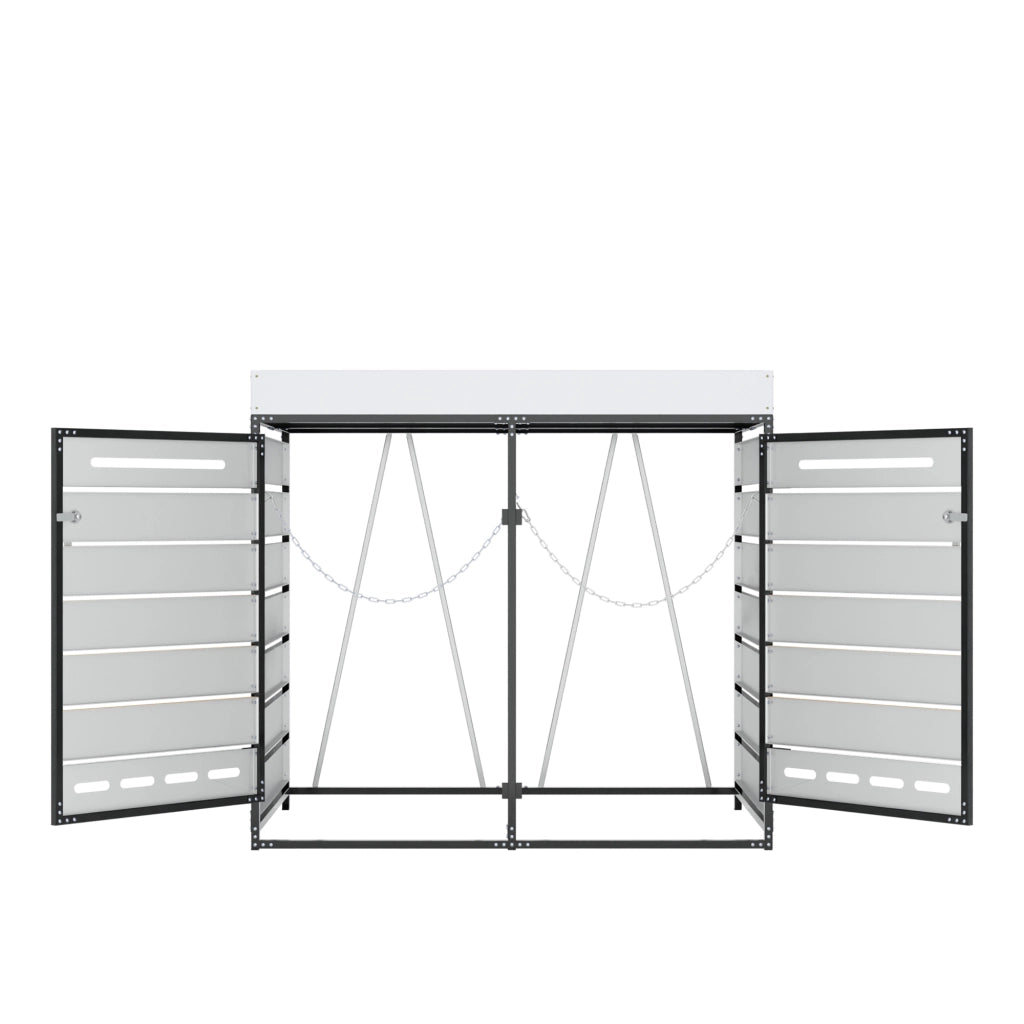 Box Portarifiuti con Fioriera ¨C MINIMAL ¨C Legno, Metallo, con Serratura