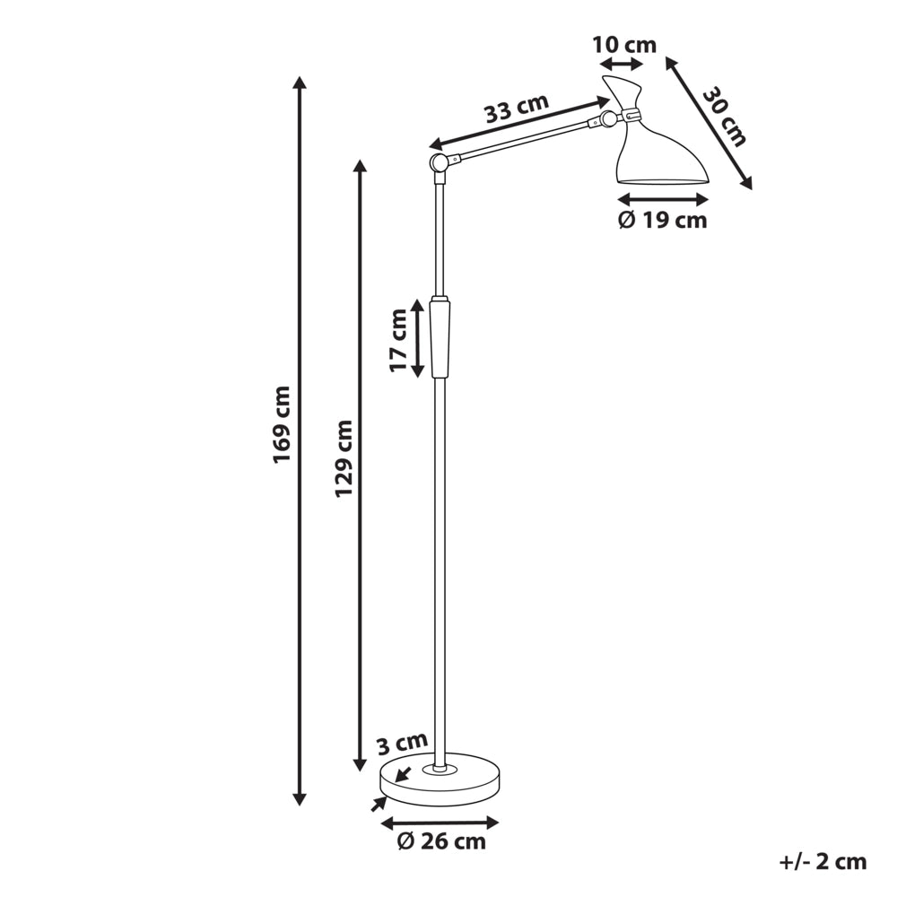 Lampada da terra LED bianco in materiale sintetico 169 cm regolabile soggiorno camera da letto