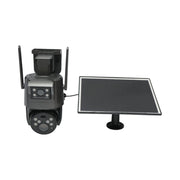 Telecamera di sorveglianza con lente doppia 6 MP, 4G, WIFI 2.4 GHz, pannello solare, batteria da 10.000 mAh, controllo PTZ a 360°, rilevamento umano PIR, visione notturna e applicazione Ubox